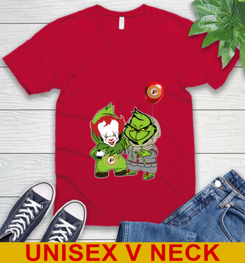 Indiana Pacers Baby Pennywise Grinch Christmas NBA Basketball V-Neck T-Shirt 7