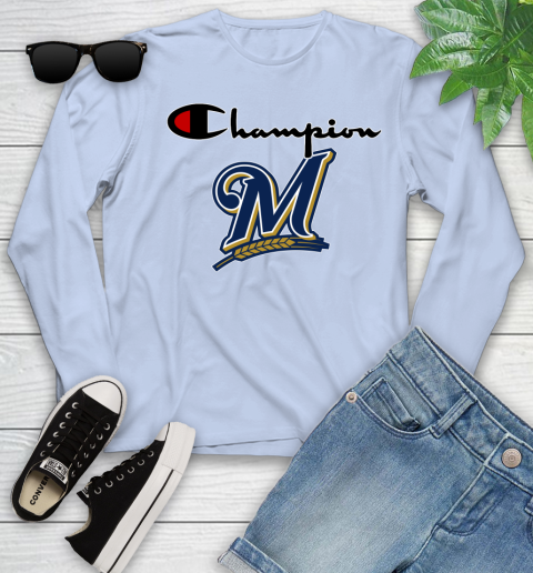 MLB Baseball Milwaukee Brewers Champion Shirt Youth Long Sleeve 6