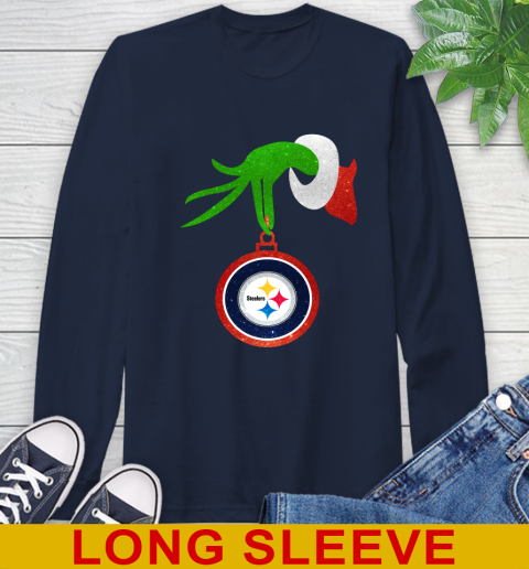 Pittsburgh Steelers Grinch Merry Christmas NFL Football Long Sleeve T-Shirt 4