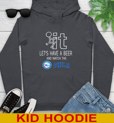 Philadelphia 76ers Basketball NBA Let's Have A Beer And Watch Your Team Sports Youth Hoodie 9