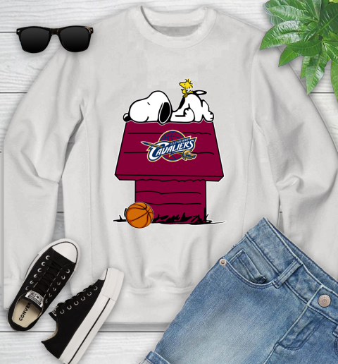 Cleveland Cavaliers NBA Basketball Snoopy Woodstock The Peanuts Movie Youth Sweatshirt