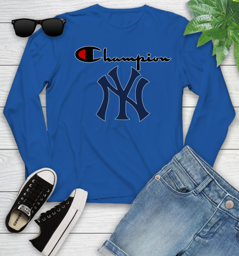 MLB Baseball New York Yankees Champion Shirt Youth Long Sleeve 7