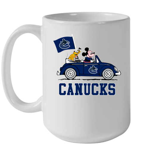 NHL Hockey Vancouver Canucks Pluto Mickey Driving Disney Shirt Ceramic Mug 15oz