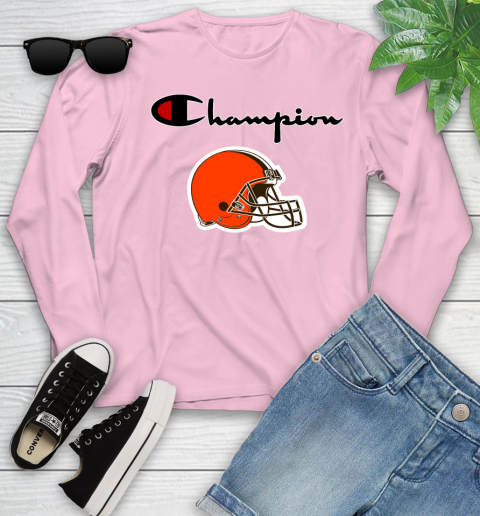 NFL Football Cleveland Browns Champion Shirt Youth Long Sleeve 8