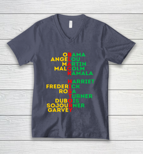 Black History Month Dream Like Leaders African American Love V-Neck T-Shirt 7
