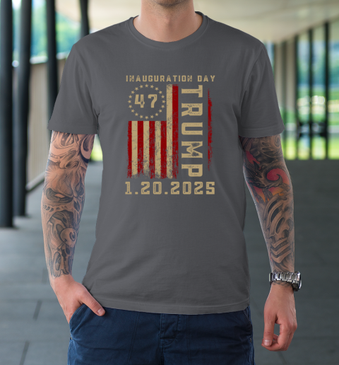 Donald Trump Inauguration Day 2025 47th President 47 US Flag T-Shirt 6