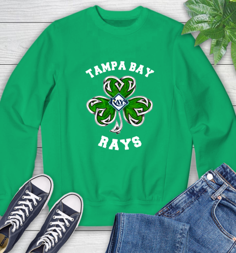 MLB Tampa Bay Rays Three Leaf Clover St Patrick's Day Baseball Sports Sweatshirt 7
