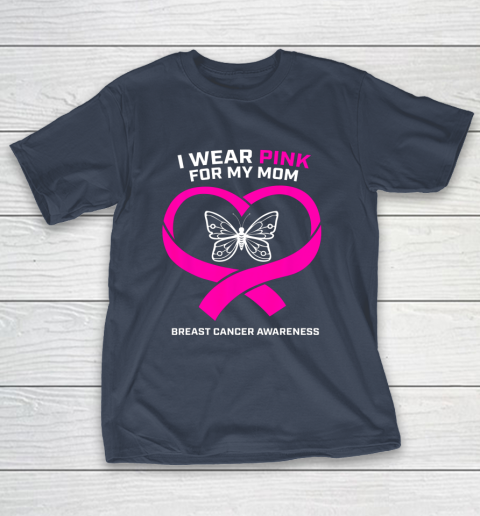 Men Women Kids Wear Pink For My Mom Breast Cancer Awareness T-Shirt 3