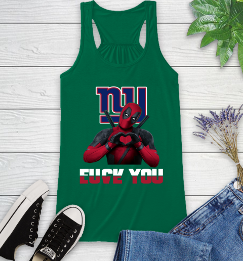 NHL New York Giants Deadpool Love You Fuck You Football Sports Racerback Tank 6