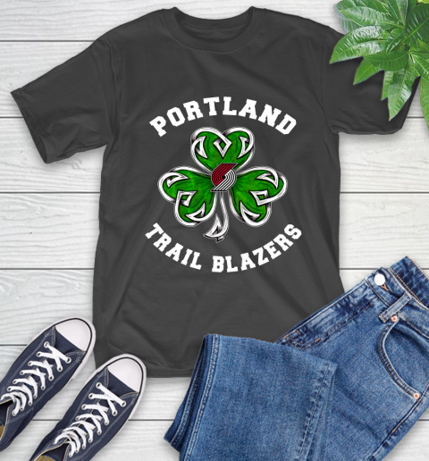 NBA Portland Trail Blazers Three Leaf Clover St Patrick's Day Basketball Sports T-Shirt
