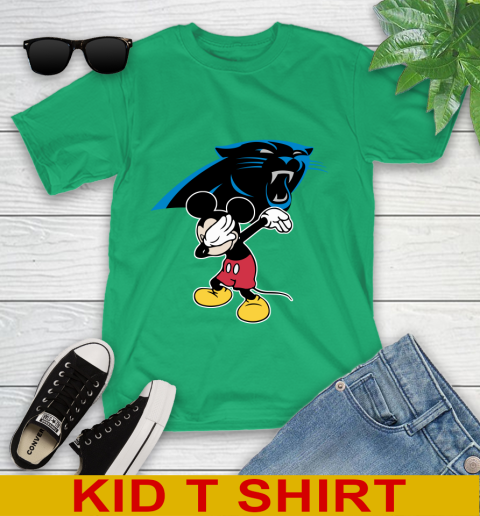 Carolina Panthers NFL Football Dabbing Mickey Disney Sports Youth T-Shirt 6