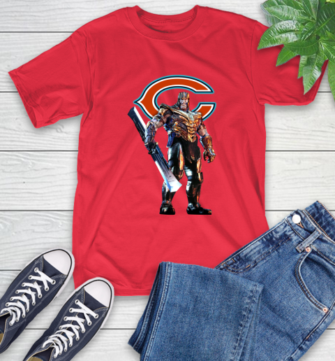 NFL Thanos Gauntlet Avengers Endgame Football Chicago Bears T-Shirt 10