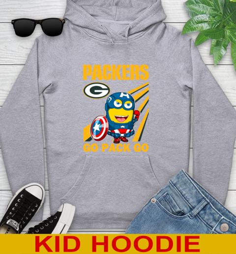 NFL Football Green Bay Packers Captain America Marvel Avengers Minion Shirt Youth Hoodie 6