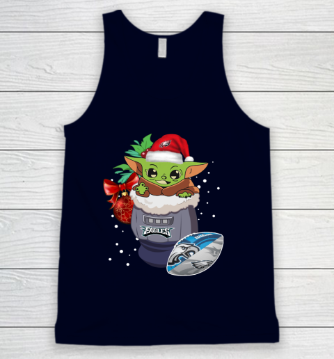 Philadelphia Eagles Christmas Baby Yoda Star Wars Funny Happy NFL Tank Top 3
