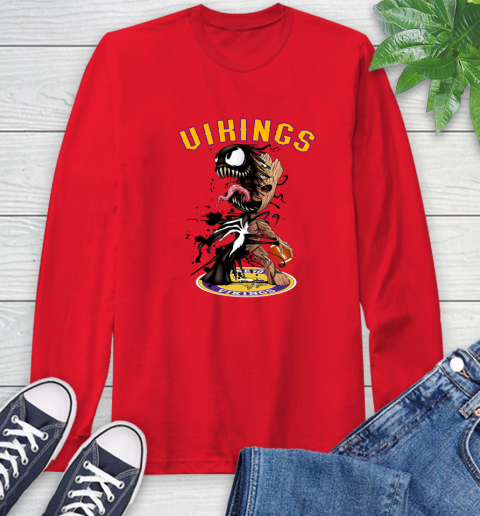 NFL Minnesota Vikings Football Venom Groot Guardians Of The Galaxy Long Sleeve T-Shirt 10