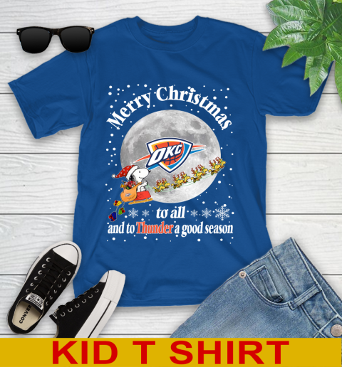 Oklahoma City Thunder Merry Christmas To All And To Thunder A Good Season NBA Basketball Sports Youth T-Shirt - Image 11
