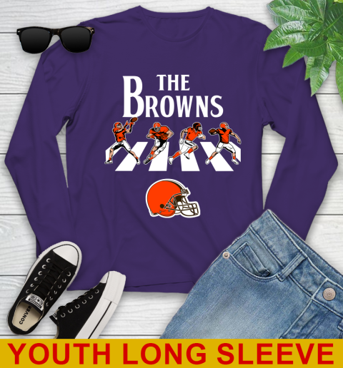 NFL Football Cleveland Browns The Beatles Rock Band Shirt Youth Long Sleeve 4