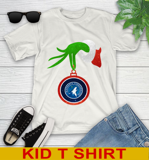 Minnesota Timberwolves Grinch Merry Christmas NBA Basketball Youth T-Shirt