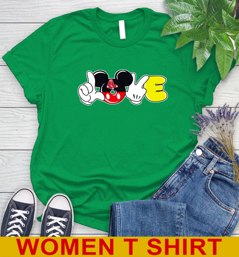 Boston Red Sox MLB Baseball Love Mickey Disney Sports Women's T-Shirt 6