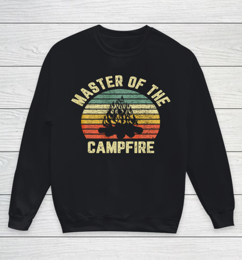 Master of the Campfire Camping Shirt Vintage Camper Youth Sweatshirt
