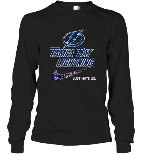 NHL Tampa Bay Lightnings x Nike Just Hate Us rkcx nhltampa bay lightnings x nike just hate us long sleeve tee 14 front black
