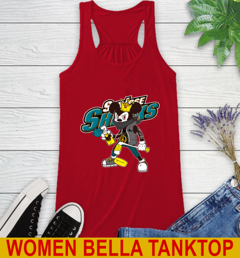 San Jose Sharks NHL Hockey Mickey Peace Sign Sports Racerback Tank 7 San Jose Sharks NHL Hockey Mickey Peace Sign Sports Racerback Tank - Image 7