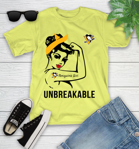 NHL Pittsburgh Penguins Girl Unbreakable Hockey Sports Youth T-Shirt 5