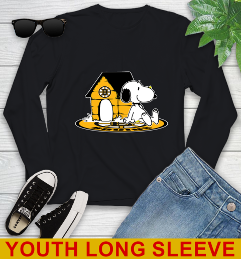 NHL Hockey Boston Bruins Snoopy The Peanuts Movie Shirt Youth Long Sleeve 2