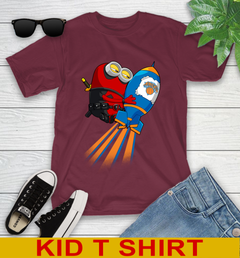 NBA Basketball New York Knicks Deadpool Minion Marvel Shirt Youth T-Shirt 5