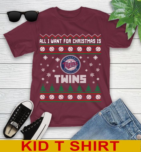 MLB All I Want For Christmas Is Minnesota Twins Baseball Sports 101