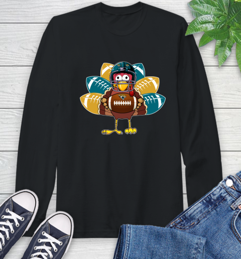 Jacksonville Jaguars Turkey Thanksgiving Day Long Sleeve T-Shirt 2