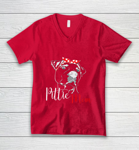 Dog Mom Shirt Pittie Mom T Shirt American Pitbull Shirt Dog Lover V-Neck T-Shirt 6