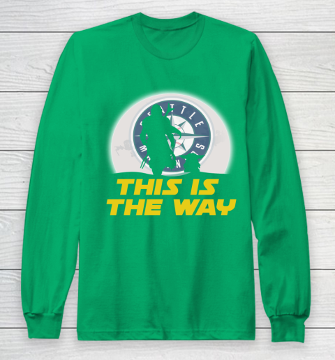 Seattle Mariners MLB Baseball Star Wars Yoda And Mandalorian This Is The Way Long Sleeve T-Shirt 4