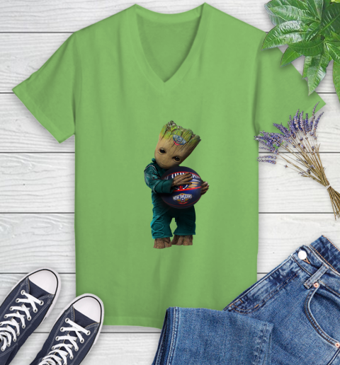 NBA Groot Guardians Of The Galaxy Basketball Sports New Orleans Pelicans Women's V-Neck T-Shirt 11