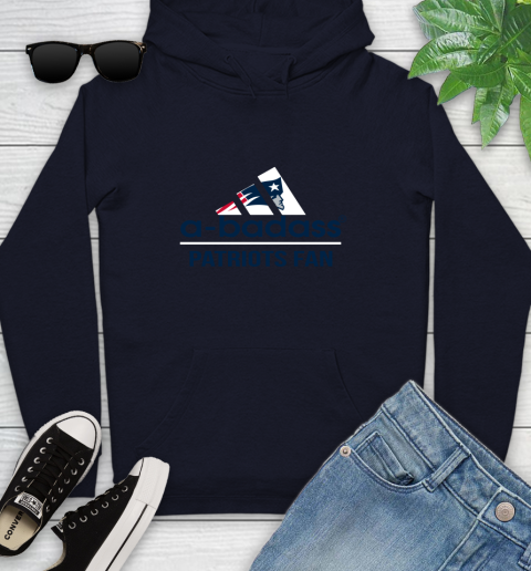 New England Patriots NFL Football A Badass Adidas Adoring Fan Sports Youth Hoodie 3