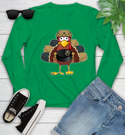 Vegas Golden Knights Turkey Thanksgiving Day Youth Long Sleeve 6