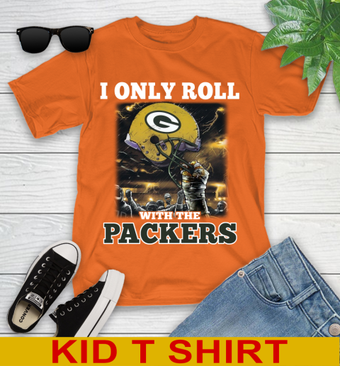 Green Bay Packers NFL Football I Only Roll With My Team Sports Youth T-Shirt 8