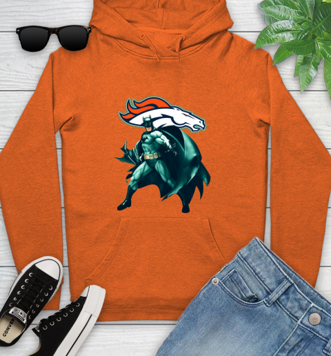 NFL Batman Football Sports Denver Broncos Youth Hoodie 5