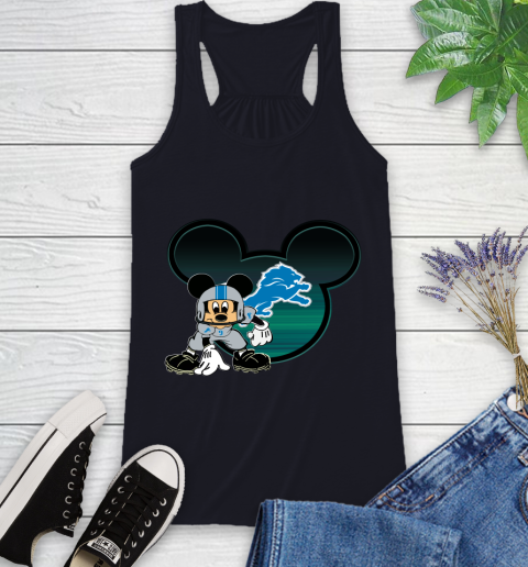 NFL Detroit Lions Mickey Mouse Disney Football T Shirt Racerback Tank 10