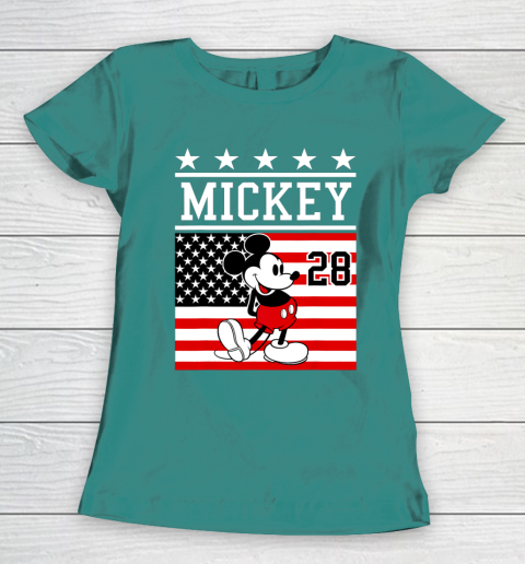Disney Patriotic Mickey Mouse Women s T Shirt Tee For Sports