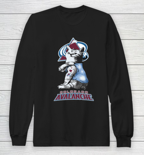 NHL My Cat Loves Colorado Avalanche Hockey Long Sleeve T-Shirt