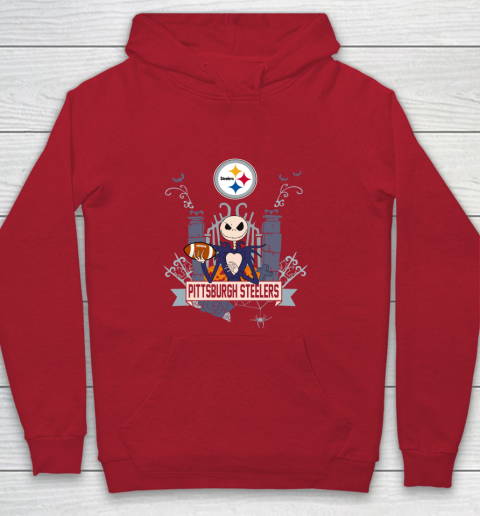 NFL Pittsburgh Steelers Football Jack Skellington Halloween Youth Hoodie 7