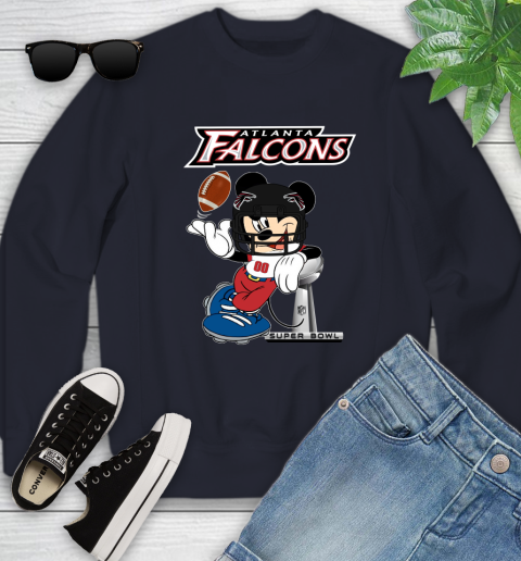 NFL Atlanta Falcons Mickey Mouse Disney Super Bowl Football T Shirt Youth Sweatshirt 3
