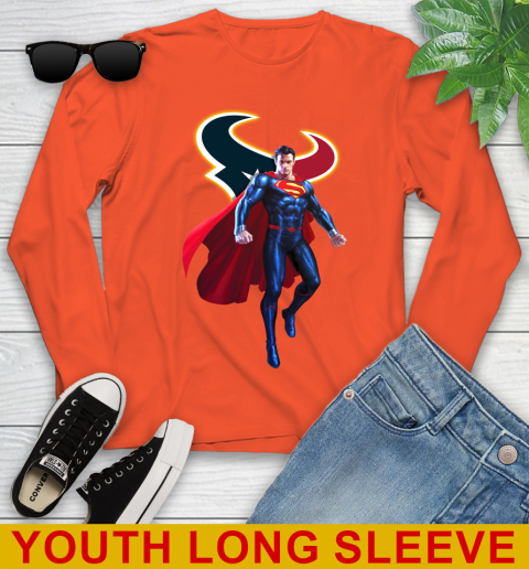 NFL Superman DC Sports Football Houston Texans Youth Long Sleeve 4
