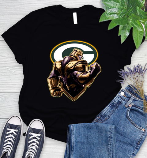 NFL Thanos Avengers Endgame Football Sports Green Bay Packers Women's T-Shirt 2