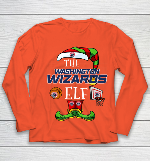 Washington Wizards Christmas ELF Funny NBA Youth Long Sleeve 3