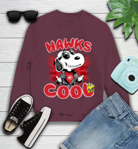 NBA Basketball Atlanta Hawks Cool Snoopy Shirt Youth Sweatshirt 3