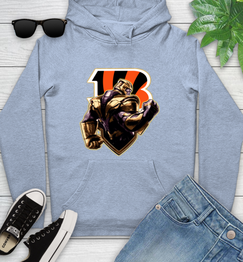 NFL Thanos Avengers Endgame Football Sports Cincinnati Bengals Youth Hoodie 10