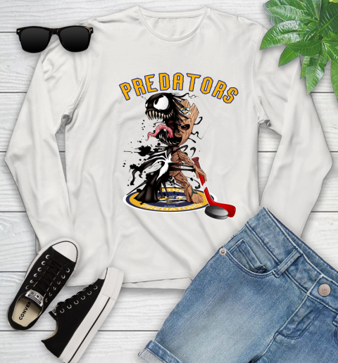 NHL Nashville Predators Hockey Venom Groot Guardians Of The Galaxy Youth Long Sleeve 12