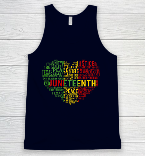 Juneteenth Heart Black History Afro American African Freedom Tank Top 2
